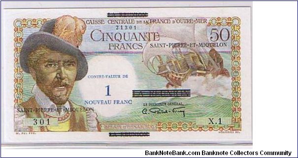 ST. PIERRE AND MIG
1 NF Banknote