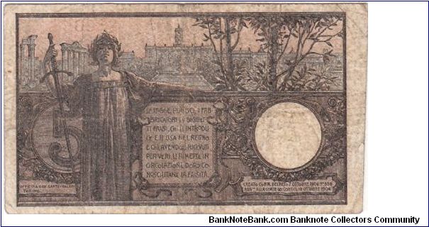 Banknote from Italy year 1914
