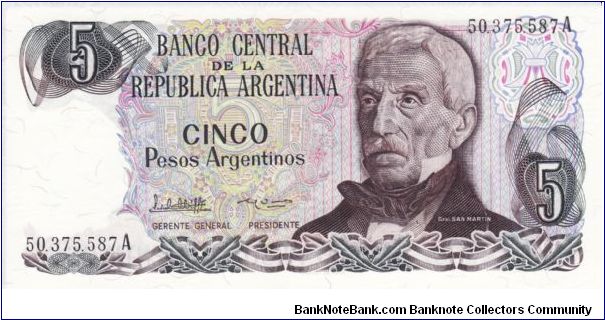 5 Pesos Argentinos P312a Banknote