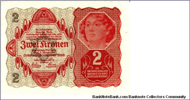 2 Kronen P74  Uniface Banknote