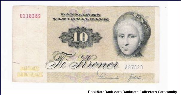 10 Kroner; Girl on front. Duck on back Banknote