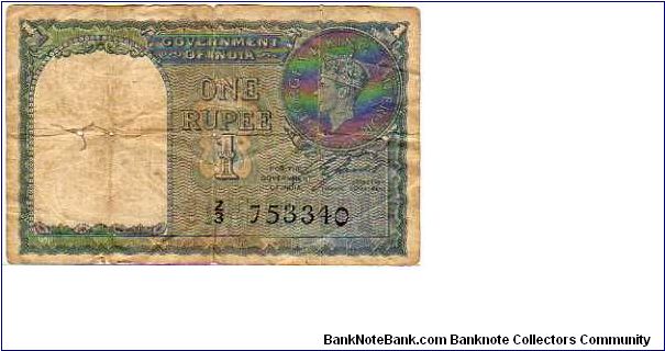 1 Rupee__

pk# 25__

KGVI__

Serial Z/3 753340
 Banknote