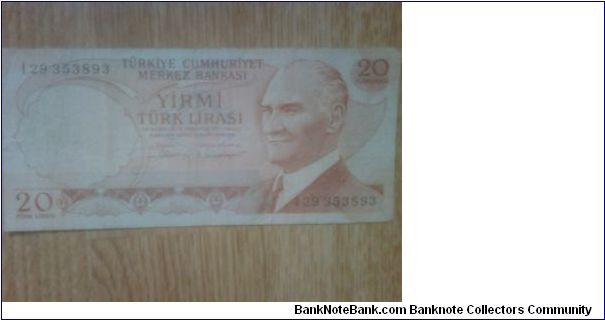 Turkish 20 lira Banknote