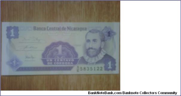Nicaragua 1 Centavo Banknote
