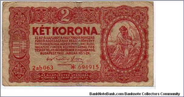 2 Korona__

pk# 58__

01-January-1920
 Banknote