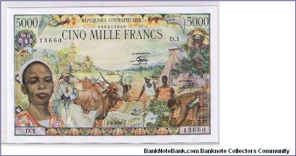 C.A.R. 5000 FRANCS Banknote