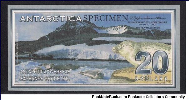 Specimen ANTARCTICA 20 DOLLARS NOTE Antartica Banknote