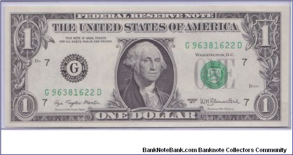 1977 $1 CHICAGO FRN Banknote