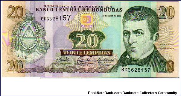 20 Lempiras 
__
pk# 93 b
__
13-July-2006
__ Banknote