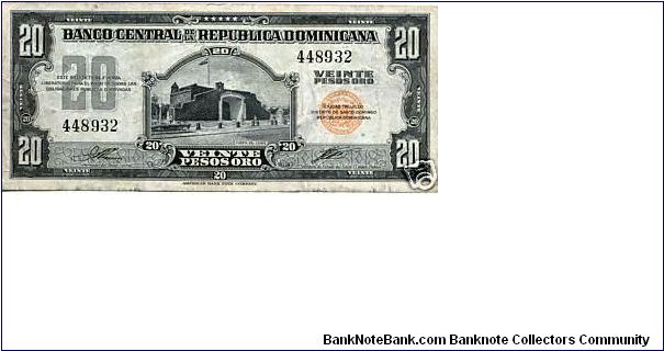 20 Pesos Banco Central ==> Emision: 1ra ==> Printer: ABNC ===> Signatures: Lic Jesús María Troncoso and Lic. Víctor Garrido ==> by: clubnumismatico.com Banknote