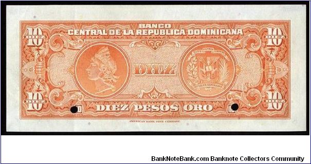 Banknote from Dominican Republic year 1952