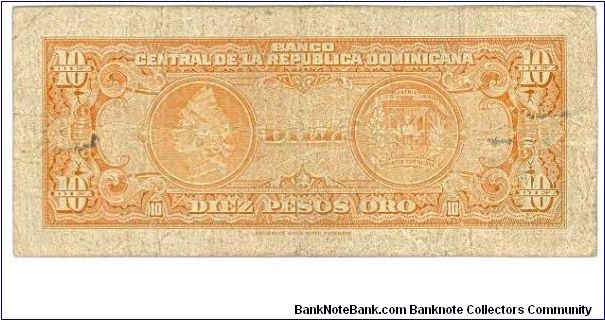 Banknote from Dominican Republic year 1957