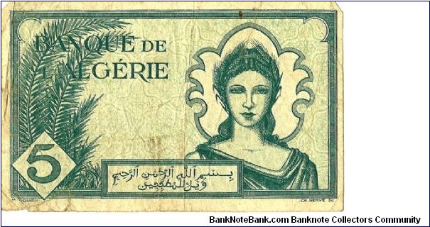 Banknote from Algeria year 1942