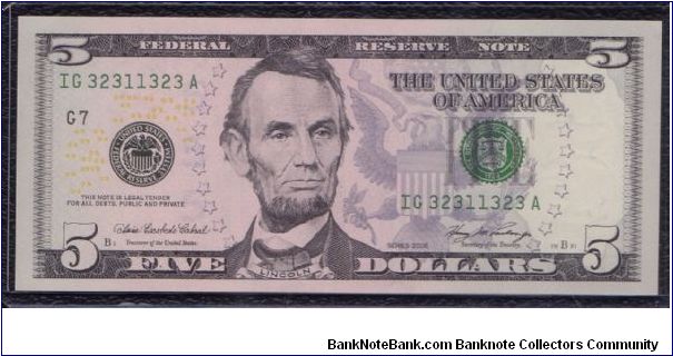 2006 $5 CHICAGO FRN

**COLORIZED NOTE**

**RADAR**

#32311323 Banknote