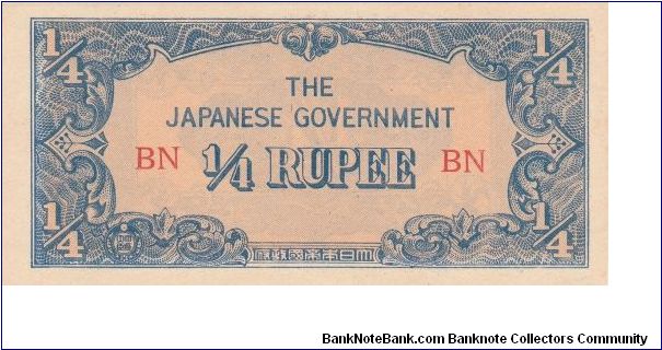 JIM Note: Burma 1/4 Rupee Banknote