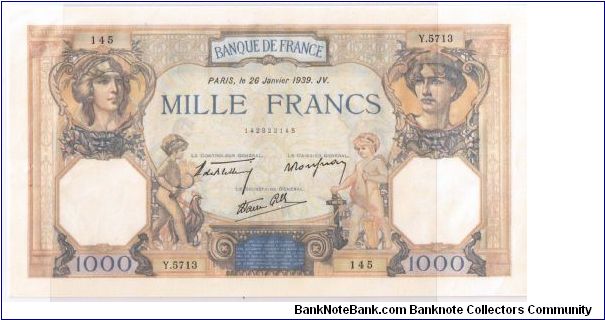 FRENCH 1000F Banknote