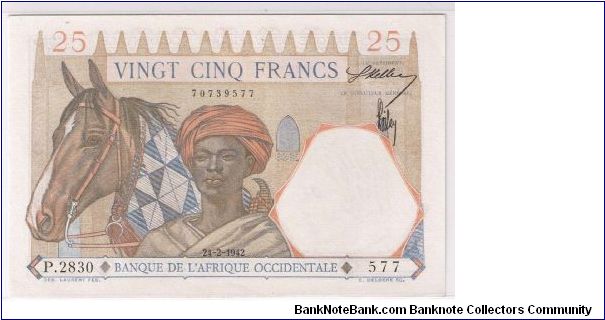 FRENCH WEST AFRICA
25F Banknote