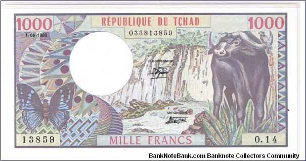 CHAD 1000F Banknote