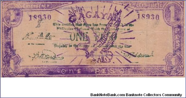 Emergency & Guerrilla Currency

Cagayan: 1 Peso (ND Emergency Certificate issue) Banknote