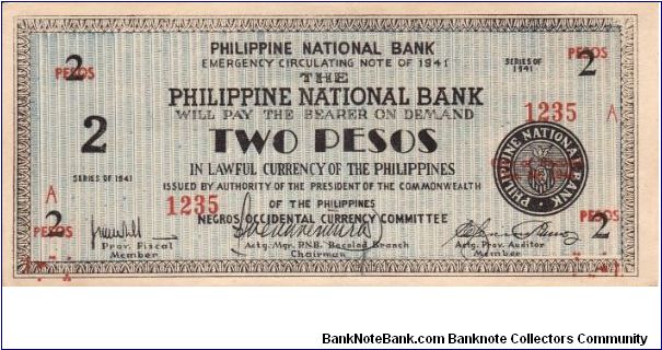 Emergency & Guerrilla Currency

Negros Occidental: 2 Pesos (2nd Emergency Note issue) Banknote