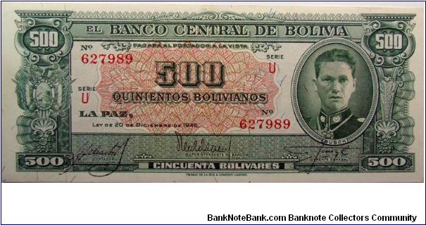 500 Bolivianos Banknote