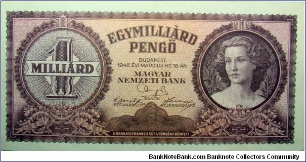1 Milliard Pengo Banknote