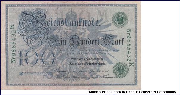 Germany 100 mark 1908 (1) Banknote