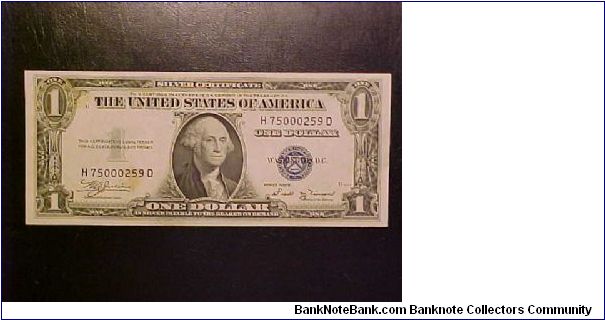 Here is a nice, less common series 1935 B $1 silver certificate, with the Julian-Vinson signature combination. Banknote