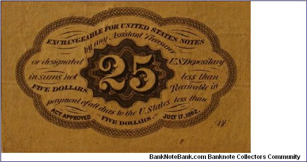 Banknote from USA year 1862