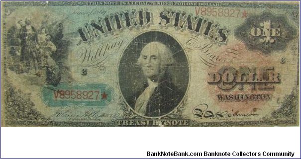 U.S. One Dollar
Note
Allison/Spinner Banknote