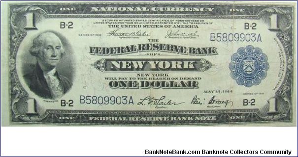 1 U.S. Dollar
Federal Reserve Note
New York
Tehee/Burke
Sailer/Strong Banknote