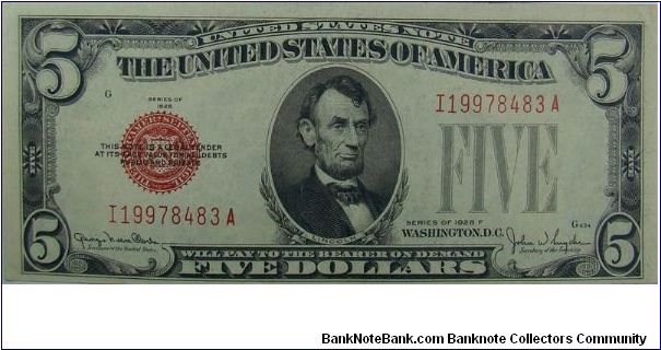 $5 United States Note
Clark/Snyder Banknote