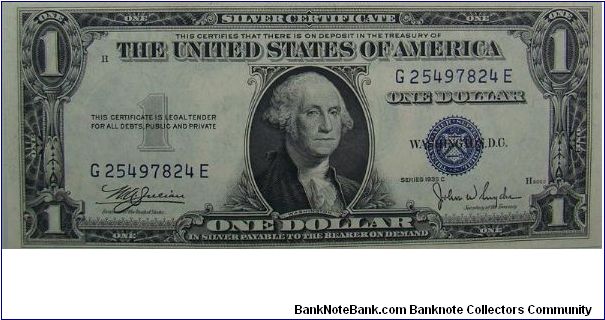 $1 Silver Certificate
Julian/Snyder Banknote