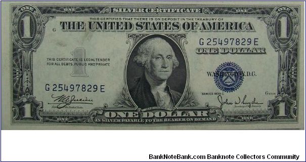 $1 Silver Certificate
Julian/Snyder Banknote