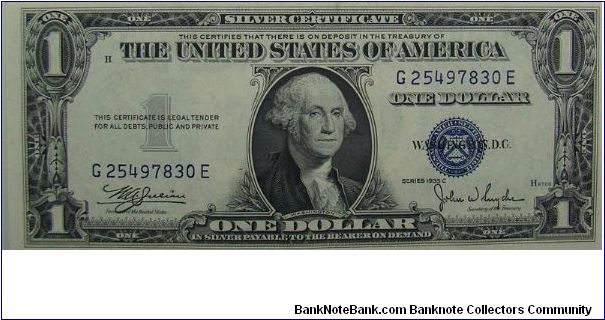 $1 Silver Certificate
Julian/Snyder Banknote