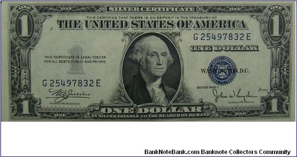 $1 Silver Certificate
Julian/Snyder Banknote