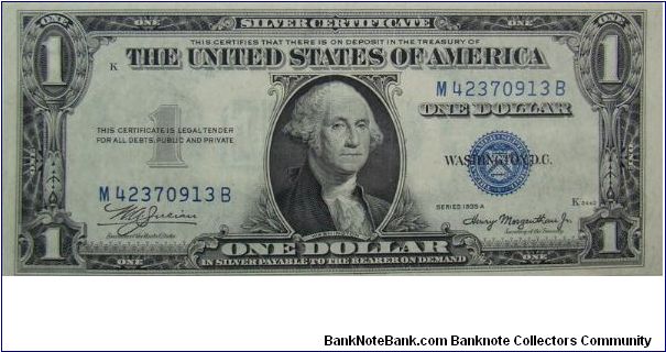 $1 Silver Certificate
Julian/Morganthau Banknote