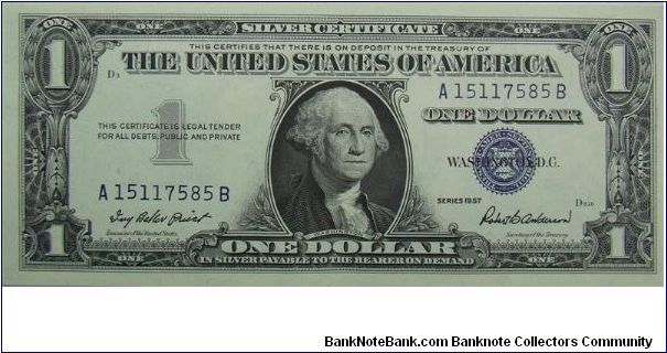 $1 Silver Certificate
Priest/Anderson Banknote