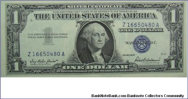 $1 Silver Certificate
Priest/Anderson Banknote