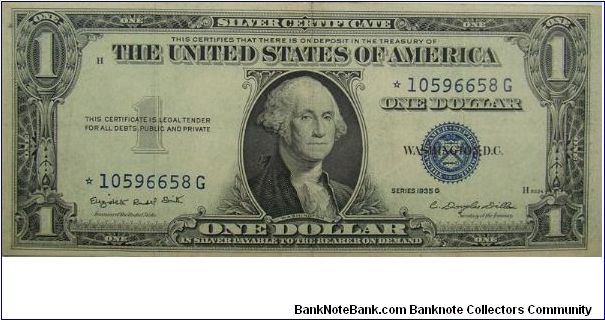 $1 Silver Certificate
Smith/Dillon Star Note Banknote