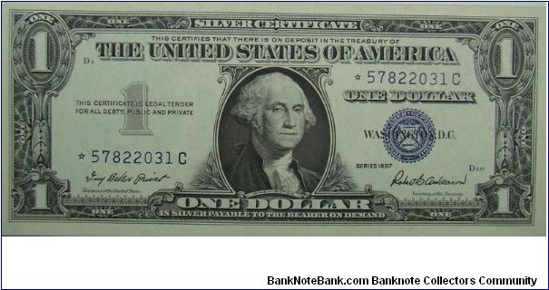 $1 Silver Certificate
Priest/Anderson Star Note Banknote