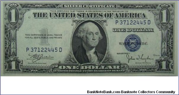 $1 Silver Certificate
Julian/Snyder Banknote