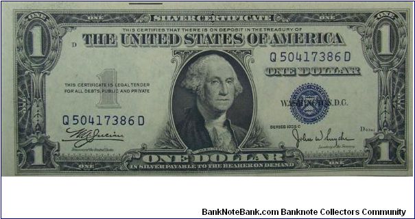 $1 Silver Certificate
Julian/Snyder Banknote