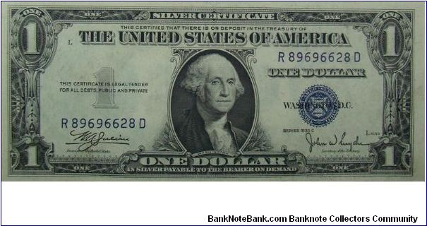 $1 Silver Certificate
Julian/Snyder Banknote