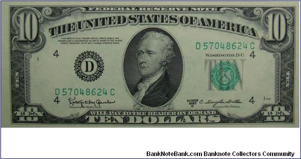 1950D Federal Reserve Note
Granahan/Dillon Banknote