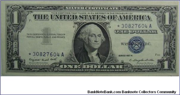 1957A $1 Silver Certificate
Smith/Dillon
Star Note Banknote