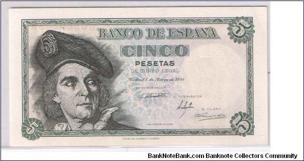 Spain-5 Pesetras Banknote