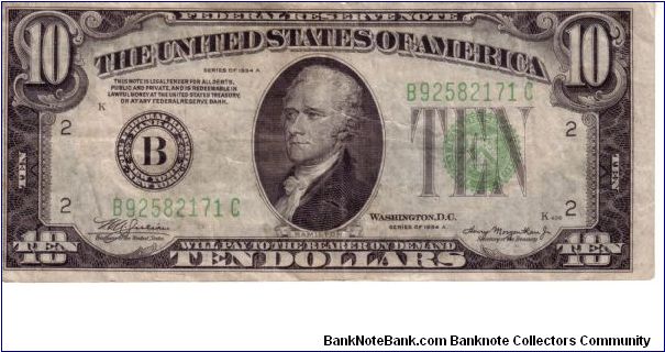 1934A 10$ Banknote