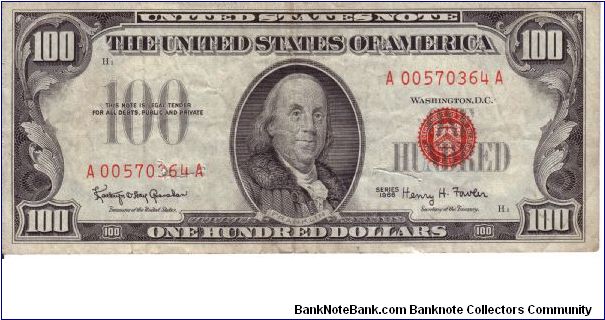 100$ Red seal Banknote