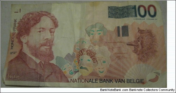100 franks from belgium 1995 series Banknote